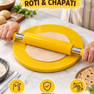 Premium Round Chakla Belan Set – Roti Rolling Board with Rolling Pin | 4 Colours