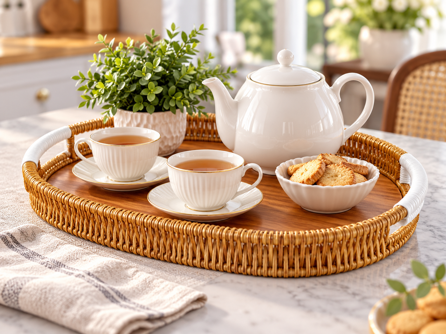 Product Details – Premium 3 Piece Oval Rattan Serving Tray Set - Image 3