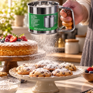Premium Stainless Steel Flour Sifter Cup – Handheld Atta & Baking Flour Sieve