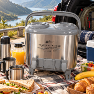 DAYDAYS Hot & Cold Stainless Steel Travel Food Container – Double Compartment Insulated Food Carrier