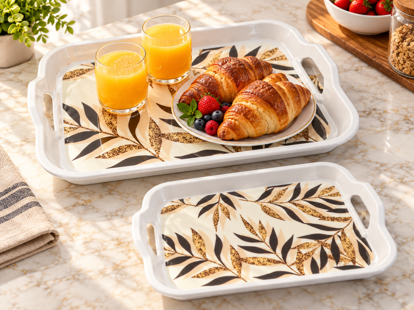 2-piece-melamine-tray-set-black-gold-leaf.webp