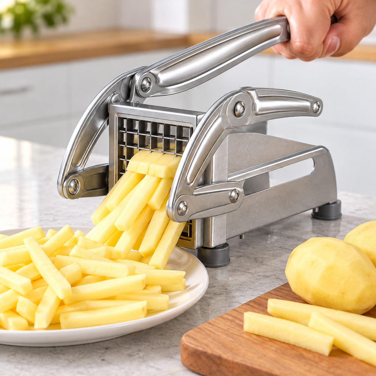 Manual Potato Chipper – French Fries Cutter Machine with Handle