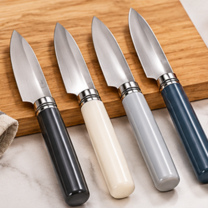 Premium 4 Piece Stainless Steel Fruit Knife Set – Sharp Kitchen Cutting Knives with Multicolor Handles