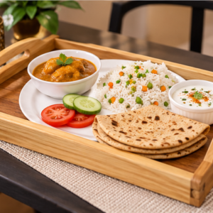 Premium 3 Piece Wooden Serving Tray Set – Rectangular Design with Handles
